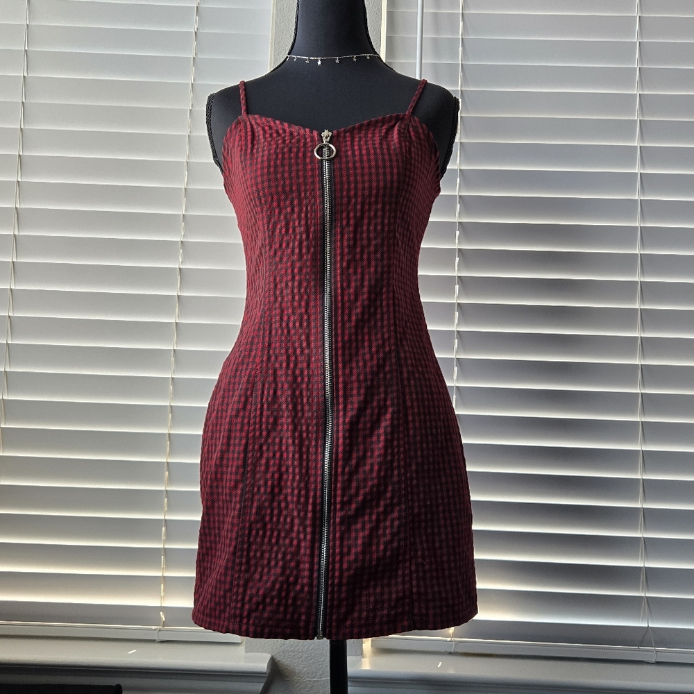 Forever 21 Red/Black Gingham Mini Gothic Dress